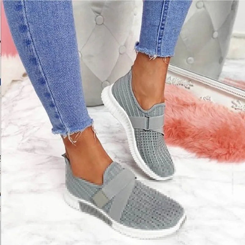 Women Shoes 2022 Summer Fly Weave Rhinestone Flats Shoes Women Fashion Plus Size Sneakers Women Platform Casual Sport Shoes